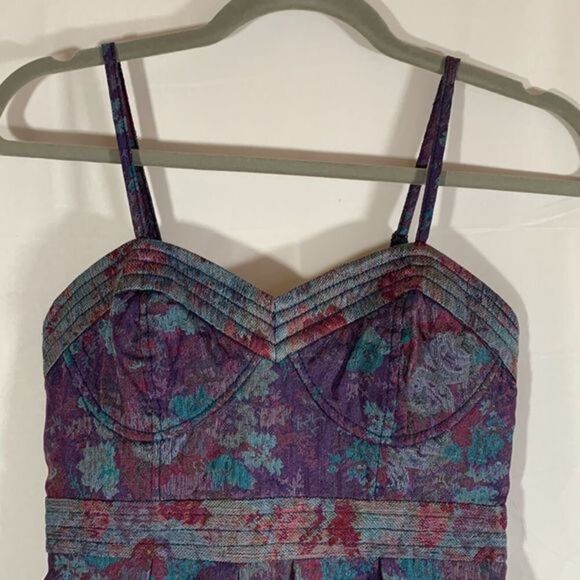 Free People Multi-Coloured Floral Tapestry Mini Dress - Picture 2 of 7